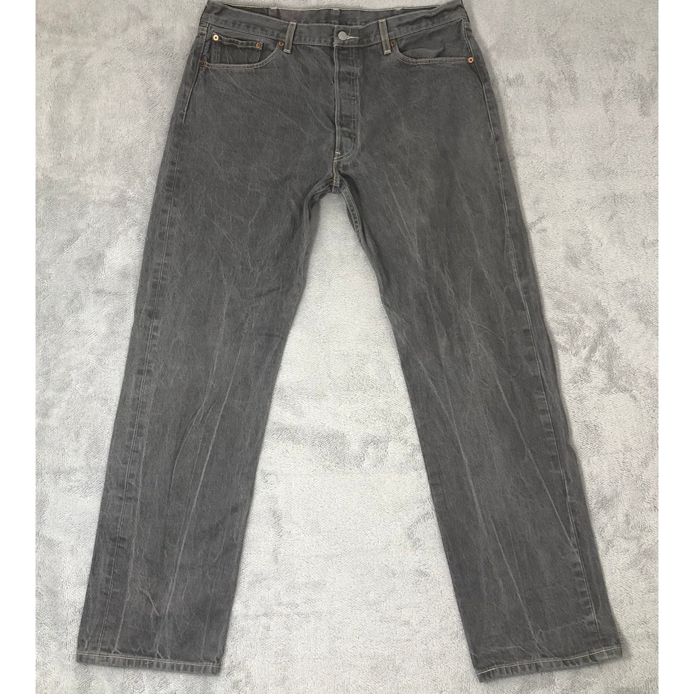 Levi's 501 XX Jeans Mens 40x36 Grey Faded Straight Fit Original Denim (38x32)